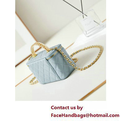 Chanel Lambskin, Resin  &  Gold-Tone Metal Clutch with Chain Bag AP3820 Light Blue 2025